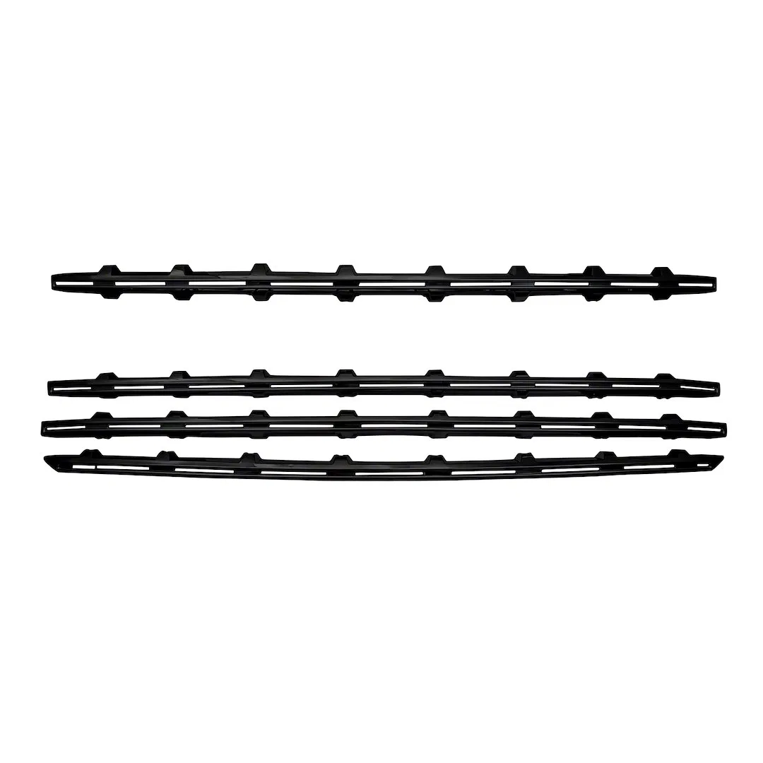 GI157BLK – COAST2COAST Grille Insert, Tape-On Overlay 4 Piece Gloss Black ABS Plastic